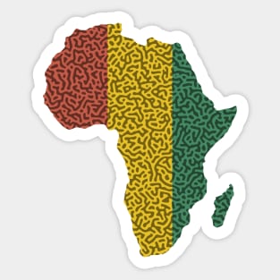 Africa Map Turing Pattern (Rasta Colours) Sticker